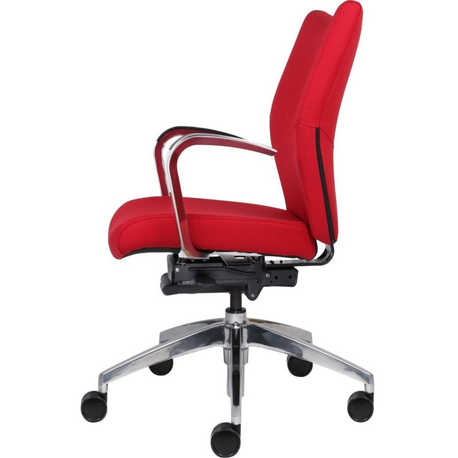 9 to 5 Seating Bristol High-Back Conference & Management Chair, Mahogany Leather, 5-Star Base, Adjustable Height, Tilt Mechanism, 1 Each