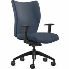 9 to 5 Seating Bristol Mid Back Chair, Baltic Leather, 5-star Base, Adjustable Arms, Tilt Lock, 1 Each