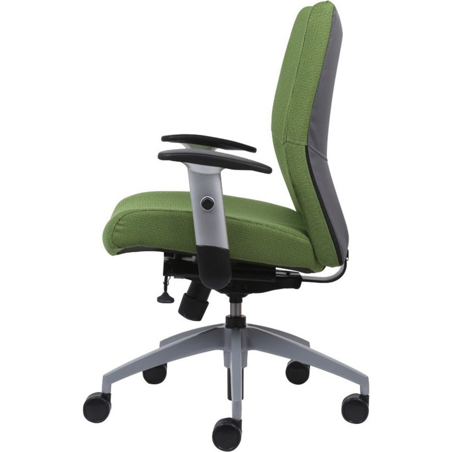 9 to 5 Seating Bristol Mid Back Chair, Mahogany Leather Seat and Back, 5-Star Base, 1 Each