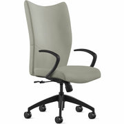 9 to 5 Seating Bristol High-Back Chair, Mist Leather, 5-Star Base, Adjustable Height, Tilt Mechanism, 1 Each