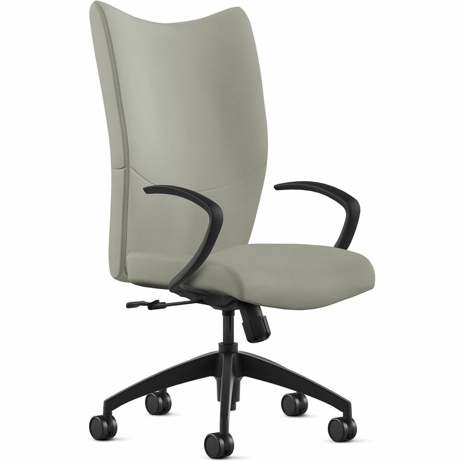 9 to 5 Seating Bristol High-Back Chair, Mist Leather, 5-Star Base, Adjustable Height, Tilt Mechanism, 1 Each