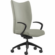 9 to 5 Seating Bristol High-Back Leather Chair, Mist Color, 5-Star Base, Adjustable Height and Tilt, 1 Each
