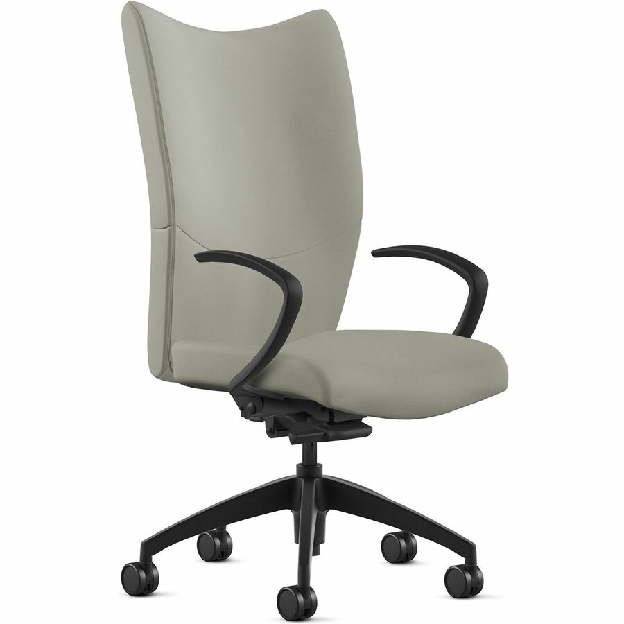 9 to 5 Seating Bristol High-Back Leather Chair, Mist Color, 5-Star Base, Adjustable Height and Tilt, 1 Each