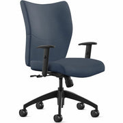 9 to 5 Seating Bristol Mid Back Chair, Baltic Leather, 5-star Base, Adjustable Arms, 1 Each