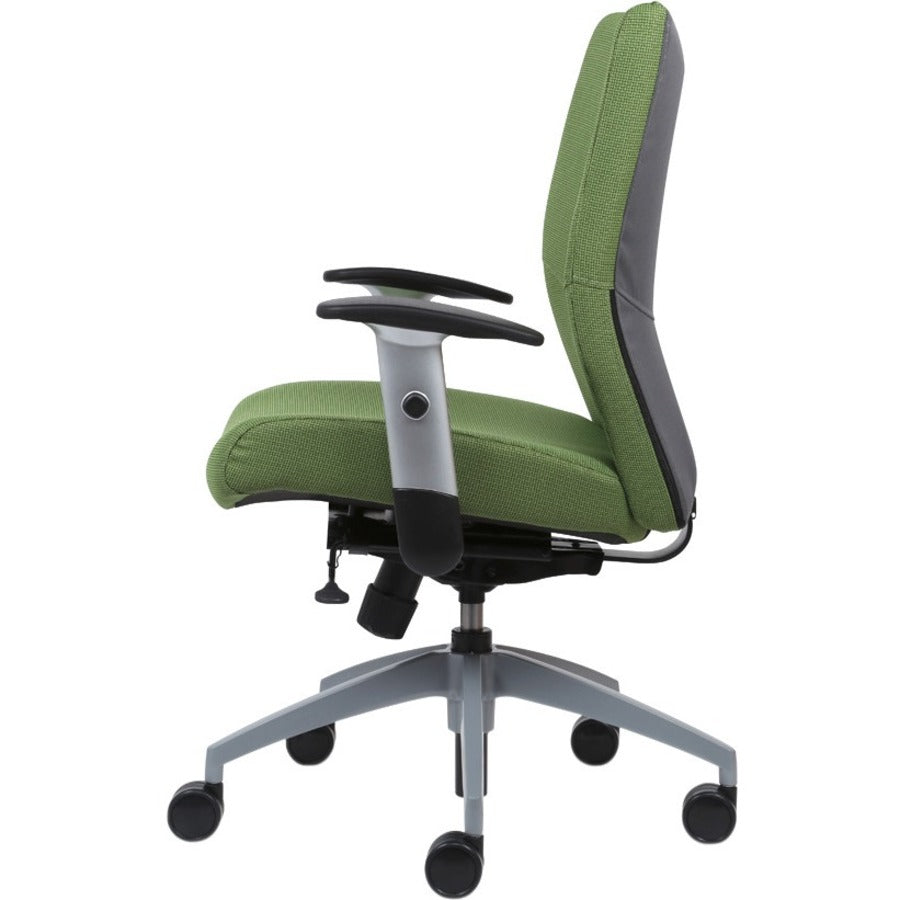 9 to 5 Seating Bristol Mid Back Chair, Baltic Leather, 5-star Base, Adjustable Arms, 1 Each