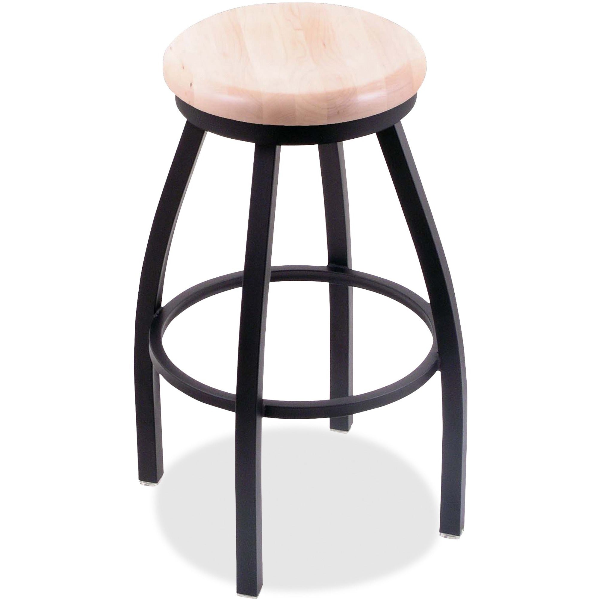 Holland Bar Stools Bar Stool, Maple Seat, Black Frame, Swivel, 1 Each