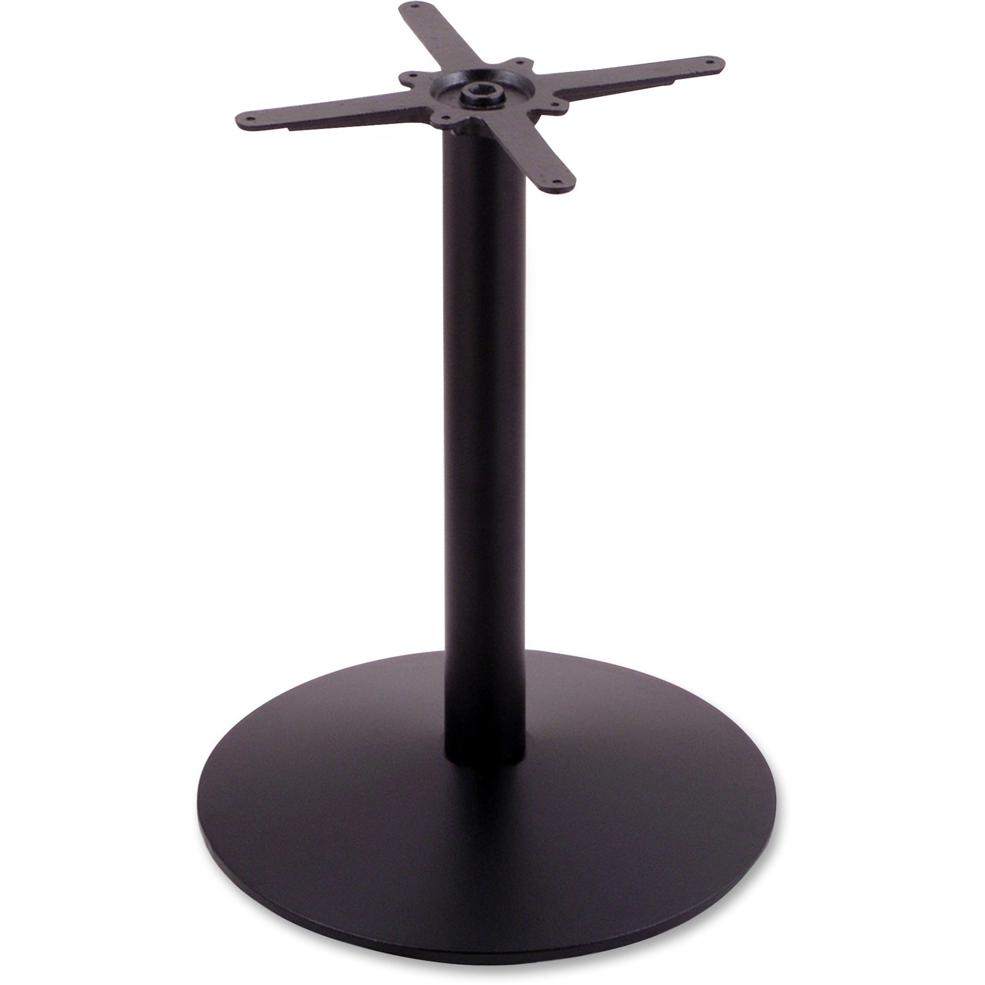 Holland Bar Stools Outdoor Table Base OD214, Black Epoxy Finish, 22" Height, Cast Iron and Steel, Adjustable Levelers, 1 Each