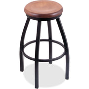Holland Bar Stools Bar Stool, Maple Seat, Black Frame, Swivel, 1 Each