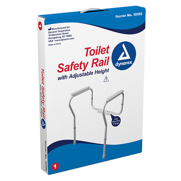 Toilet Safety Rail - Adjustable Height, Single, 1 Quantity per Box