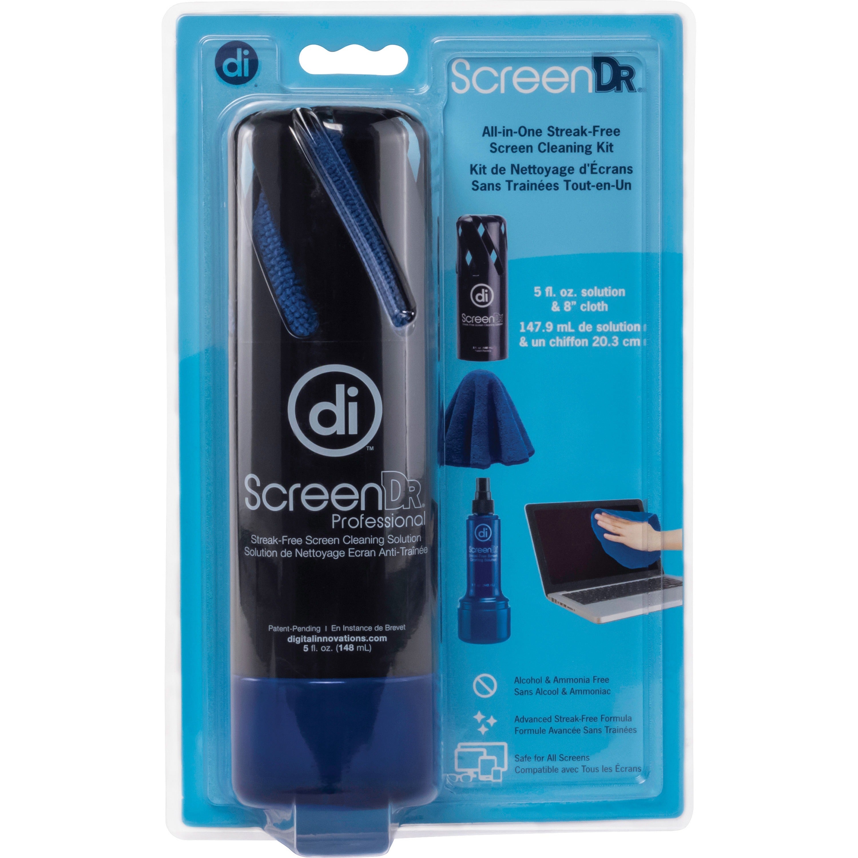For Display Screen - 5 oz - Ammonia-free, Streak-free, Eco-friendly, Non-abrasive - Black - 1 Each