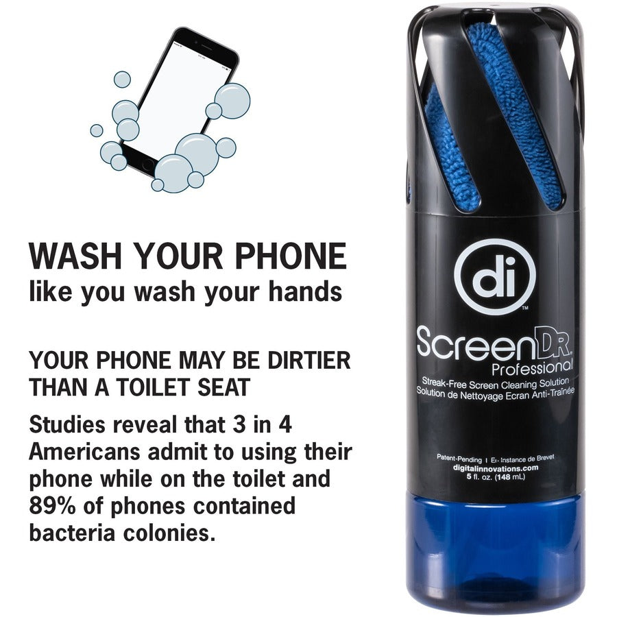 For Display Screen - 5 oz - Ammonia-free, Streak-free, Eco-friendly, Non-abrasive - Black - 1 Each