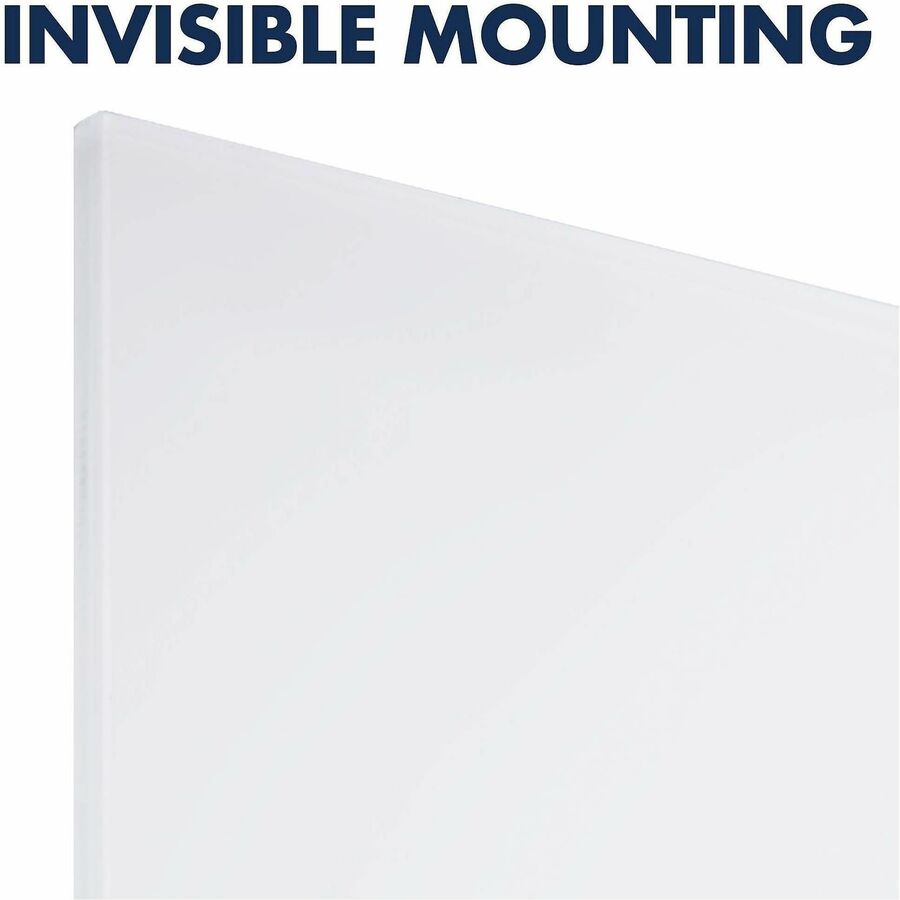 Quartet InvisaMount Magnetic Glass Dry-Erase Board, 85" x 48", White Tempered Glass, Horizontal, Magnetic, Frameless, Includes Marker Tray, Dry Erase Marker, and 2 Magnets, 1 Each