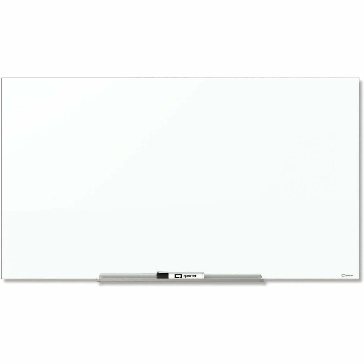 Quartet InvisaMount Magnetic Glass Dry-Erase Board, 85" x 48", White Tempered Glass, Horizontal, Magnetic, Frameless, Includes Marker Tray, Dry Erase Marker, and 2 Magnets, 1 Each