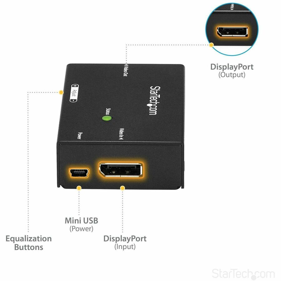 StarTech.com DisplayPort Signal Booster - DP Extender - 4K 60Hz
