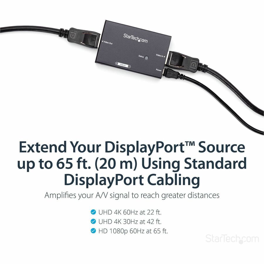 StarTech.com DisplayPort Signal Booster - DP Extender - 4K 60Hz