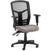 Lorell Executive High-back Mesh Chair, Castillo Metal Vinyl Seat, Black Mesh Back, Steel/Plastic Frame, 5-star Metal Base, 1 Each
