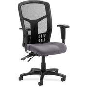 Lorell Executive High-back Mesh Chair, Canyon Carbon Vinyl Seat, Black Mesh Back, Steel/Plastic Frame, 5-star Base, 1 Each