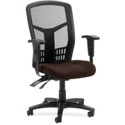 Lorell Executive High-back Mesh Chair, Canyon Nightfall Vinyl Seat, Black Mesh Back, Steel/Plastic Frame, 5-star Base, 1 Each