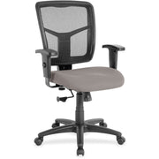 Lorell Ergomesh Managerial Mesh Mid-back Chair, Castillo Metal Vinyl Seat, Black Mesh Back, 5-star Base, 1 Each