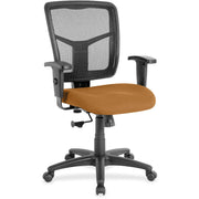 Lorell Ergomesh Managerial Mesh Mid-back Chair, Dillon Fiesta Vinyl Seat, Black Mesh Back, 5-star Nylon Base, 1 Each