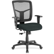 Lorell Ergomesh Managerial Mesh Mid-back Chair, Dillon Black Vinyl Seat, Black Mesh Back, 5-star Base, 1 Each