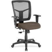 Lorell Ergomesh Managerial Mesh Mid-back Chair, Dillon Java Vinyl Seat, Black Mesh Back, 5-star Nylon Base, 1 Each