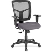 Lorell Ergomesh Managerial Mesh Mid-back Chair, Canyon Carbon Vinyl Seat, Black Mesh Back, 5-star Base, 1 Each