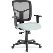Lorell Ergomesh Managerial Mesh Mid-back Chair, Castillo Breezy Vinyl Seat, Black Mesh Back, 5-star Base, 1 Each