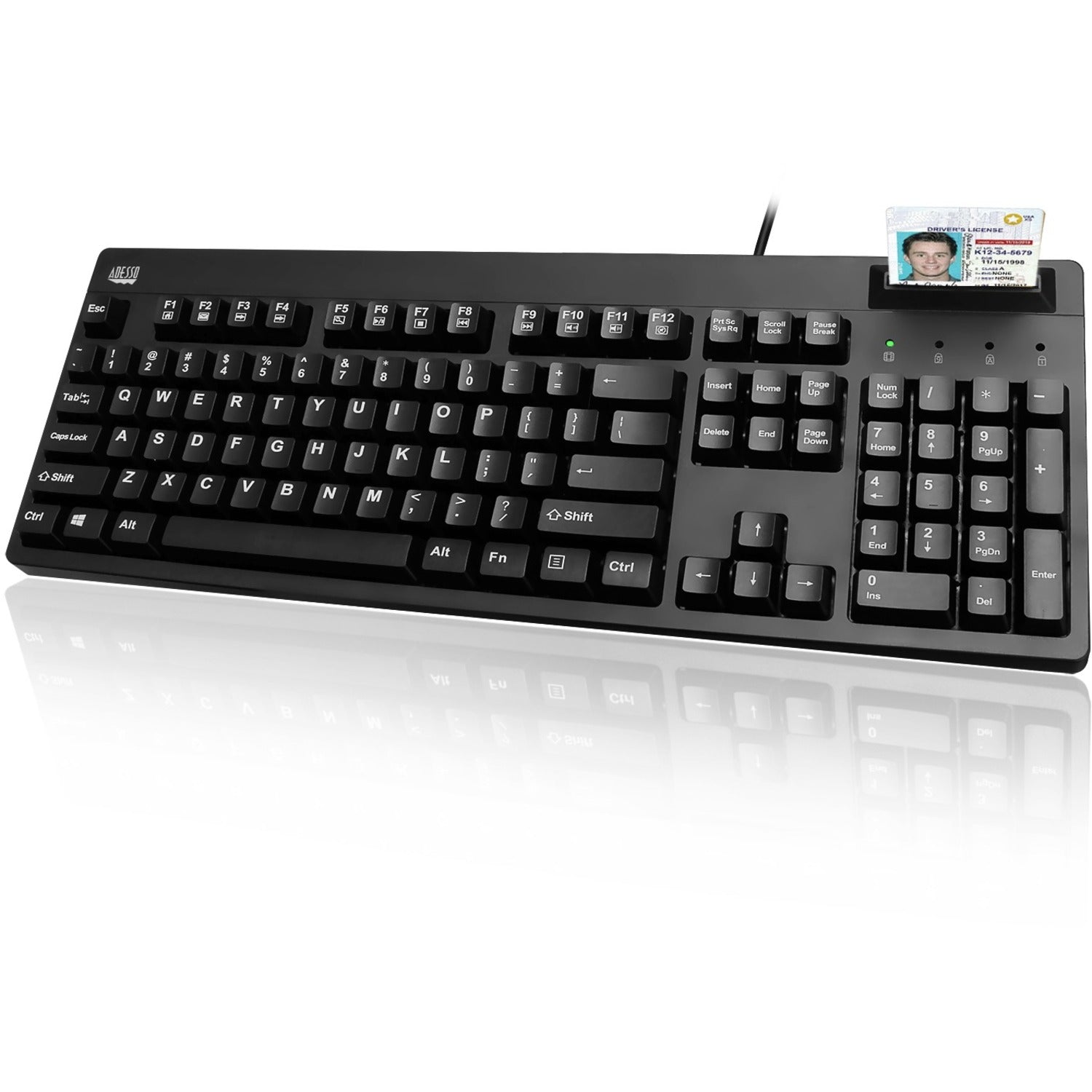 Cable Connectivity - USB 2.0 Interface - 104 Key(s) - English (US) - QWERTY Layout - Computer - PC - Membrane Keyswitch - Black