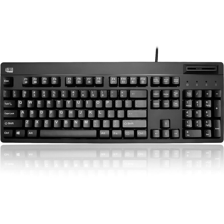 Cable Connectivity - USB 2.0 Interface - 104 Key(s) - English (US) - QWERTY Layout - Computer - PC - Membrane Keyswitch - Black