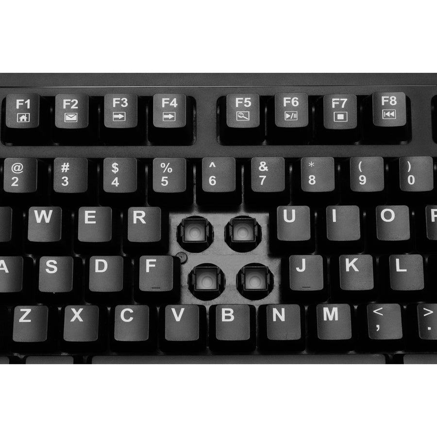 Cable Connectivity - USB 2.0 Interface - 104 Key(s) - English (US) - QWERTY Layout - Computer - PC - Membrane Keyswitch - Black