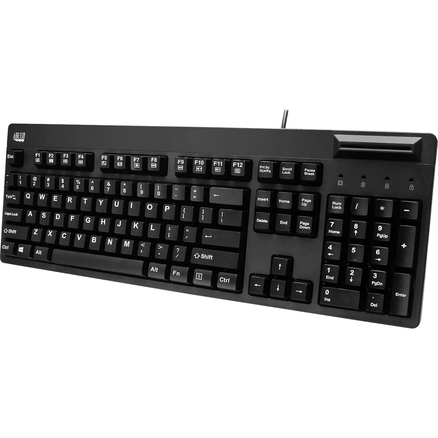 Cable Connectivity - USB 2.0 Interface - 104 Key(s) - English (US) - QWERTY Layout - Computer - PC - Membrane Keyswitch - Black