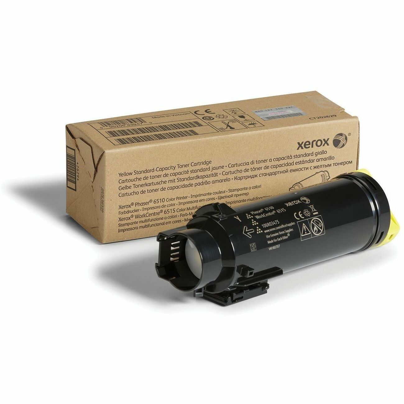 Xerox Original Standard Yield Laser Toner Cartridge, Yellow, 1000 Pages, 1 Each