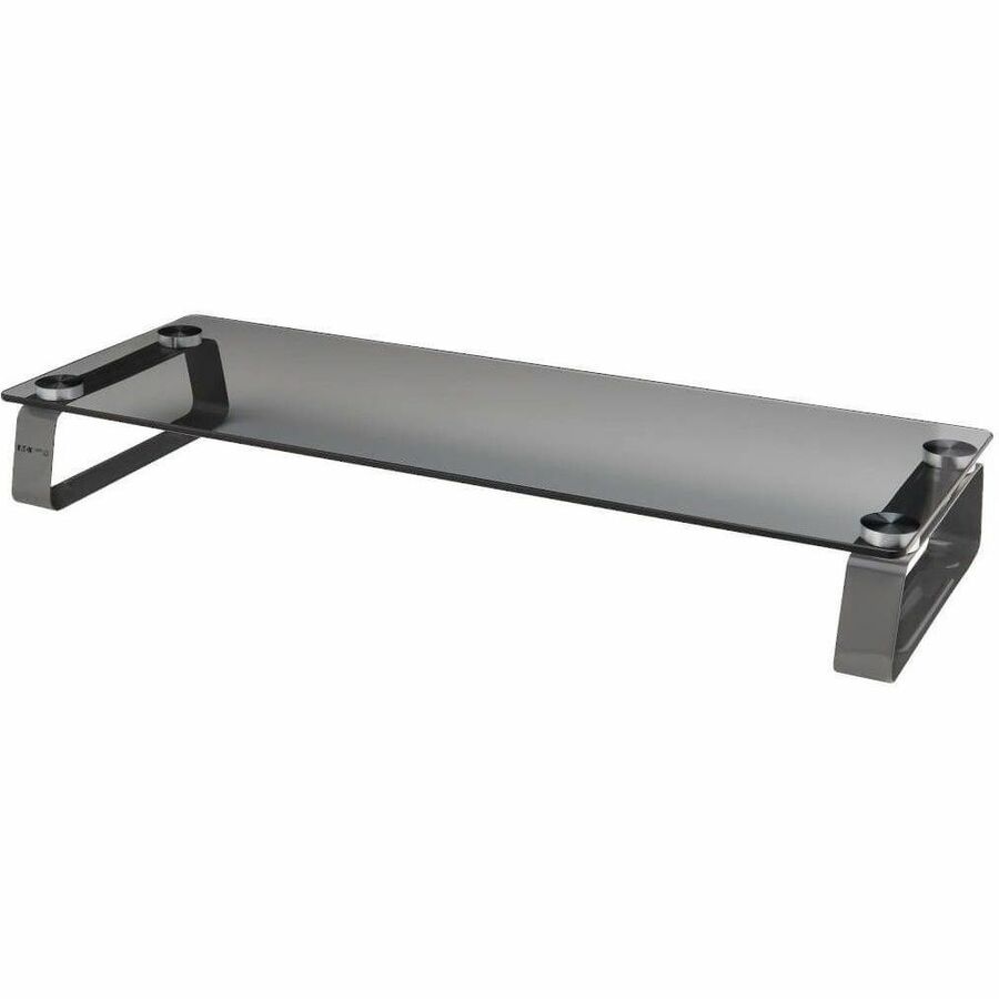 40 lb Load Capacity - 3.15" Height x 22" Width x 8.27" Depth - Desktop - Tempered Glass, Brushed Aluminum