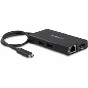 StarTech.com USB-C Docking Station, 1 Each, 60W Power Delivery, 1 HDMI 4K, 2 USB 3.0, 2 USB Type-A, 1 USB Type-C, 1 RJ-45 Gigabit Ethernet, Black, Wired, TAA Compliant