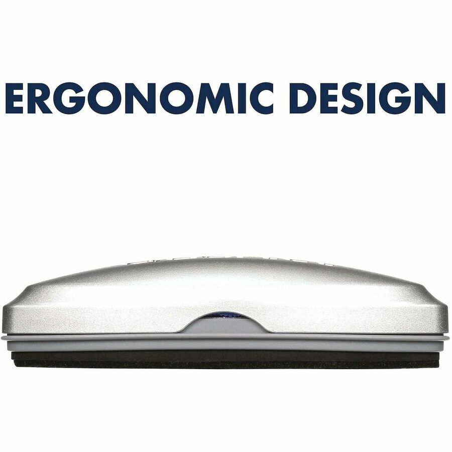 2" Width x 6.50" Length - Used as Ink Remover, Residue Remover - Magnetic, Durable, Easy-grip Handle - Silver - Felt, MicroFiber - 1 Each