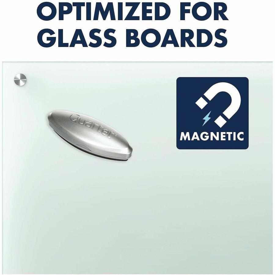 2" Width x 6.50" Length - Used as Ink Remover, Residue Remover - Magnetic, Durable, Easy-grip Handle - Silver - Felt, MicroFiber - 1 Each