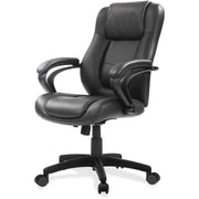 Eurotech Pembroke Mid Back Executive Chair, Black Bonded Leather, Low Back, 5-Star Base, 1 Each