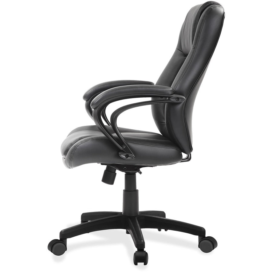 Eurotech Pembroke Mid Back Executive Chair, Black Bonded Leather, Low Back, 5-Star Base, 1 Each