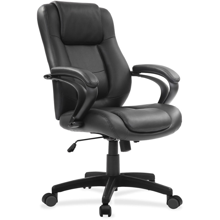 Eurotech Pembroke Mid Back Executive Chair, Black Bonded Leather, Low Back, 5-Star Base, 1 Each