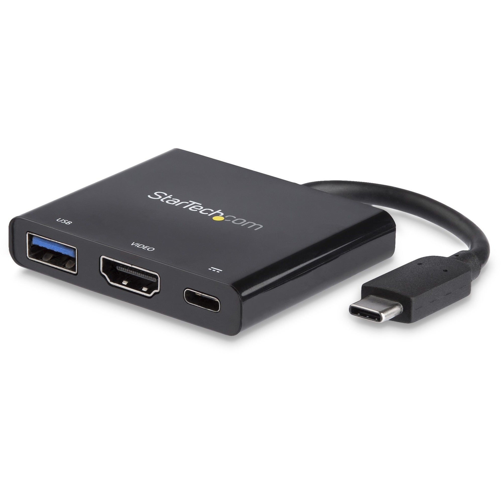 StarTech.com USB-C Docking Station, 1 HDMI Port, 1 USB-A Port, 4K Support, Black, Wired, Windows/macOS Compatible, 1 Each