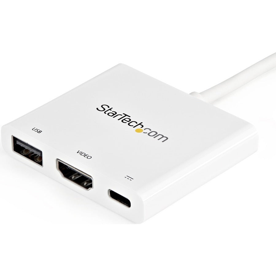 StarTech.com USB-C Docking Station, 1 Each, 60W Power Delivery, 1 x HDMI 4K, 1 x USB Type-A, 1 x USB Type-C, White, Wired, Supports 1 Display, Compatible with Windows and macOS