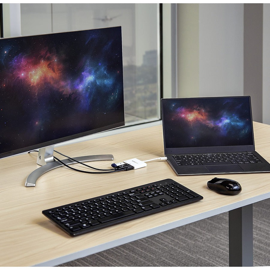 StarTech.com USB-C Docking Station, 1 Each, 60W Power Delivery, 1 x HDMI 4K, 1 x USB Type-A, 1 x USB Type-C, White, Wired, Supports 1 Display, Compatible with Windows and macOS