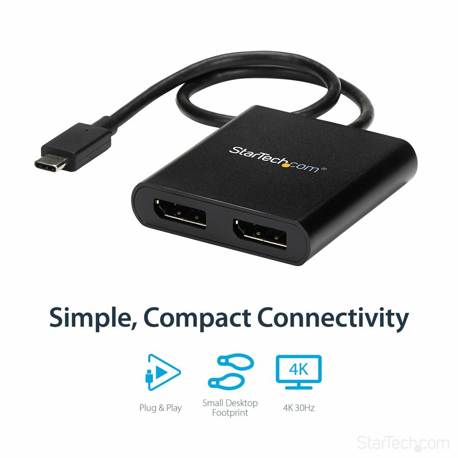 StarTech.com USB-C to DisplayPort Multi-Monitor Splitter - 2-Port MST Hub