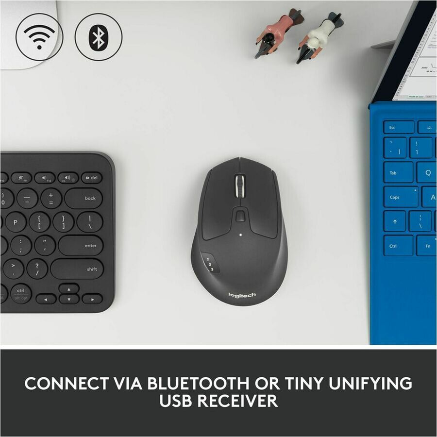Optical - Wireless - 32.81 ft - Bluetooth/Radio Frequency - 2.40 GHz - Black - USB - 1000 dpi - Tilt Wheel - 8 Button(s) - Right-handed - 1 x AA Battery Supported - 1 Each