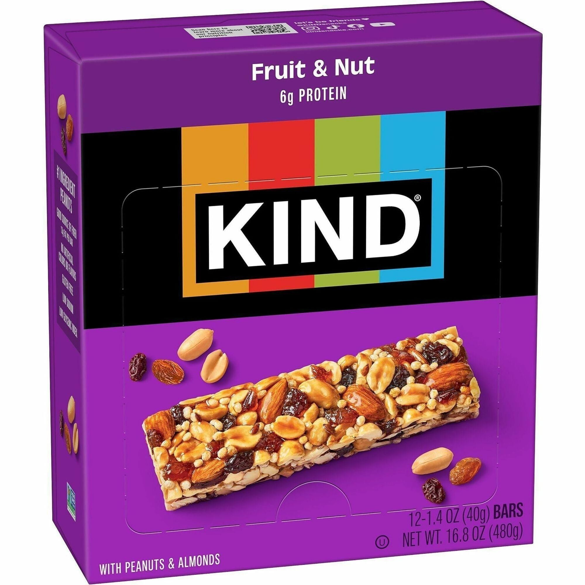 Individually Wrapped, Non-GMO, Gluten-free, Dairy-free, Cholesterol-free, Fat-free, Sulfur dioxide-free - Fruit & Nut - 1.40 oz - 12 / Box