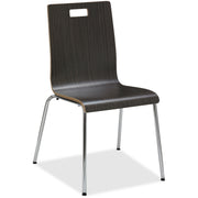 Lorell Bentwood Cafe Chairs, Steel Frame, Espresso Finish, Plywood/Bentwood, 2 per Carton