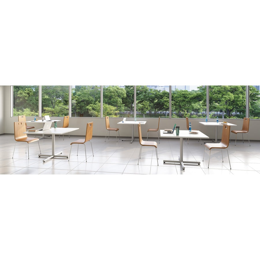 Lorell Bentwood Cafe Chairs, Steel Frame, Natural Plywood, Bentwood, 2 per Carton