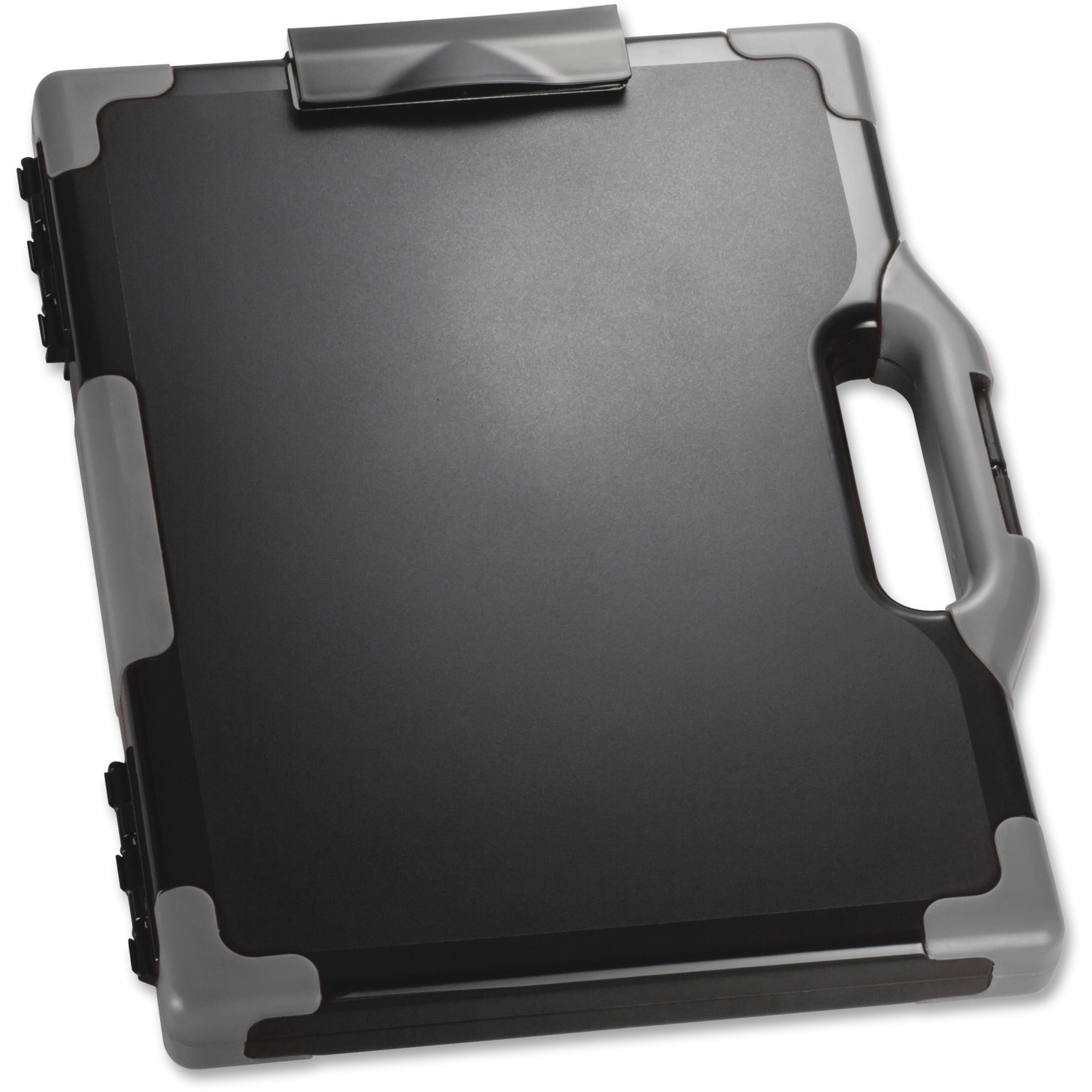 Officemate Carry-All Clipboard Storage Box, Black/Gray, Fits 8.5" x 11" and 8.5" x 14" Sheets, 1 Each