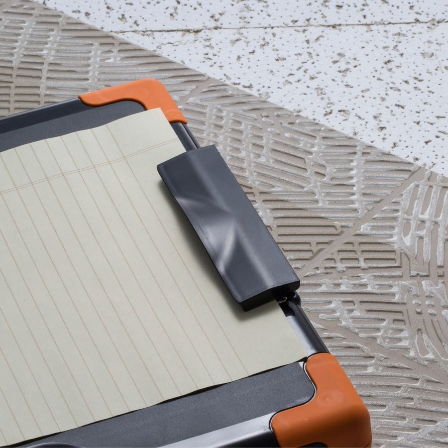 Officemate Carry-All Clipboard Storage Box, Black/Orange, Holds 8.5" x 11" and 8.5" x 14" Sheets, 1 Each